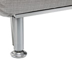 HOMCOM Armchair Bed in Iron and Cotton with Striped Cushion 75 x 70 x 75cm Gray - Borgè