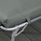 Outsunny Set of 2 Outdoor Lounger Cushions Padded in Cotton with Straps, 196x55x8 cm, Dark Grey