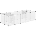 Modular Pet Playpen with 20 Panels and 2 Doors, Made of Steel and PP, 175x70x45 cm, White and Black
