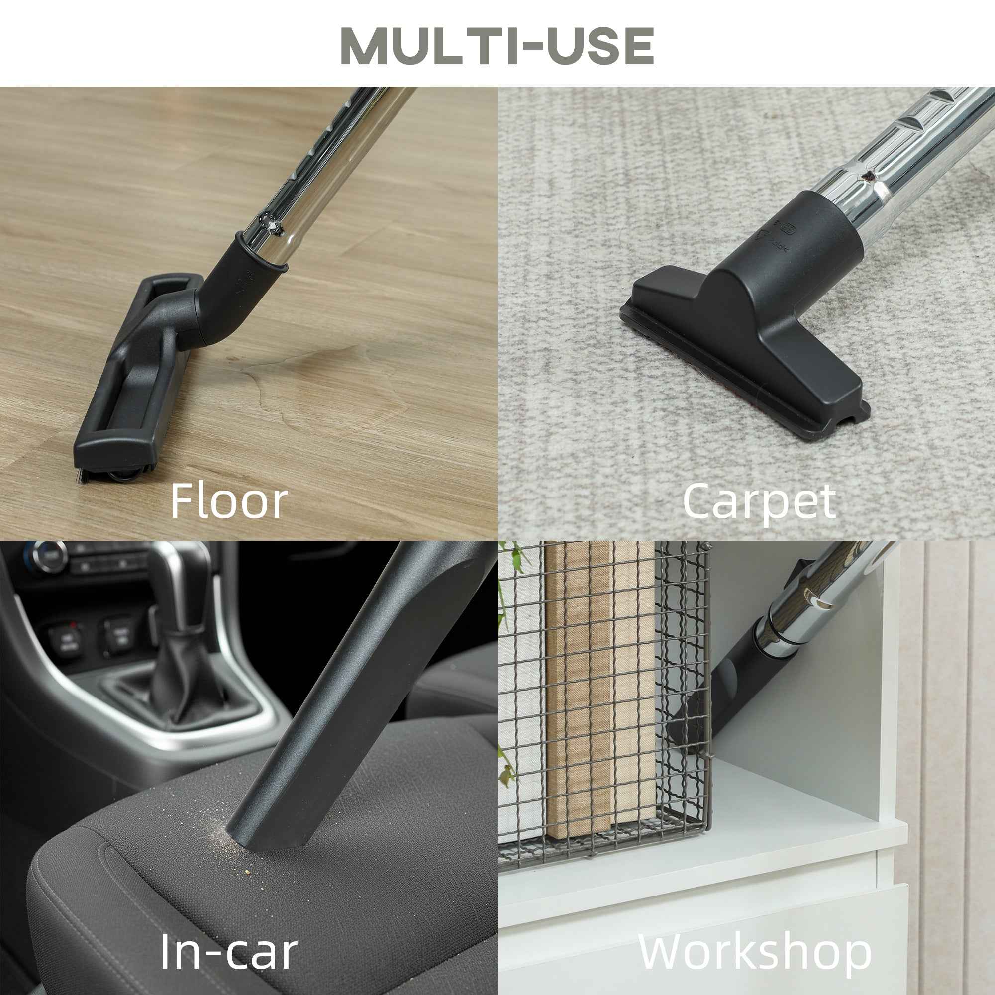 HOMCOM 1400W 3-in-1 Wet and Dry Vacuum Cleaner, 18L Capacity, Triple Filter, and Accessories