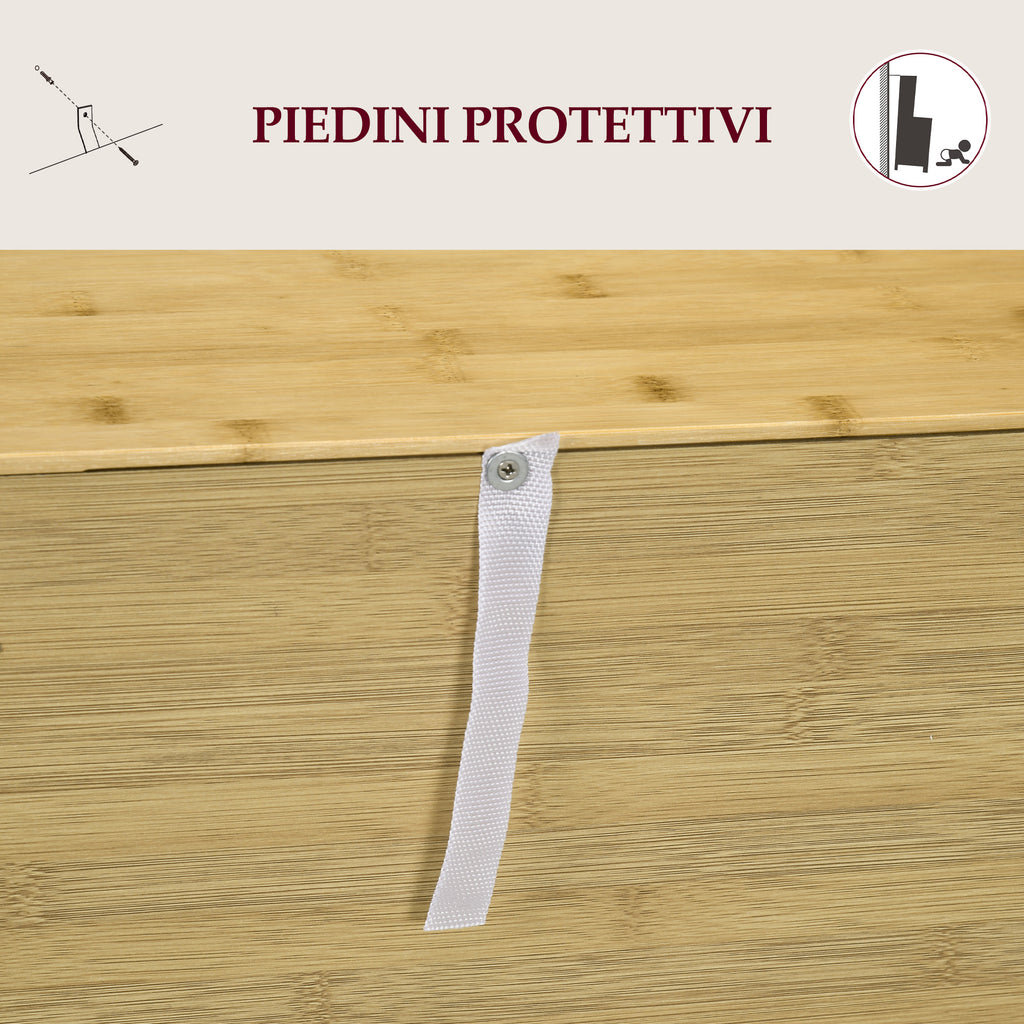 Boho Style Sideboard in Rattan and Bamboo with 2 Doors and Internal Shelf, 60x27x67.5cm, Wood Color