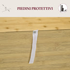 Boho Style Sideboard in Rattan and Bamboo with 2 Doors and Internal Shelf, 60x27x67.5cm, Wood Color