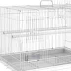 Metal Bird Cage with Perches, Food Bowls and Handle, 60x41x41cm