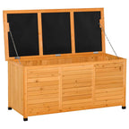 Outsunny Waterproof Outdoor Storage Chest in Fir Wood with Raised Base, 127x56x60 cm, Dark Yellow