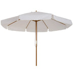 Garden Umbrella with Double Canopy, in Bamboo Wood and Polyester, Ø325x250 cm, Cream