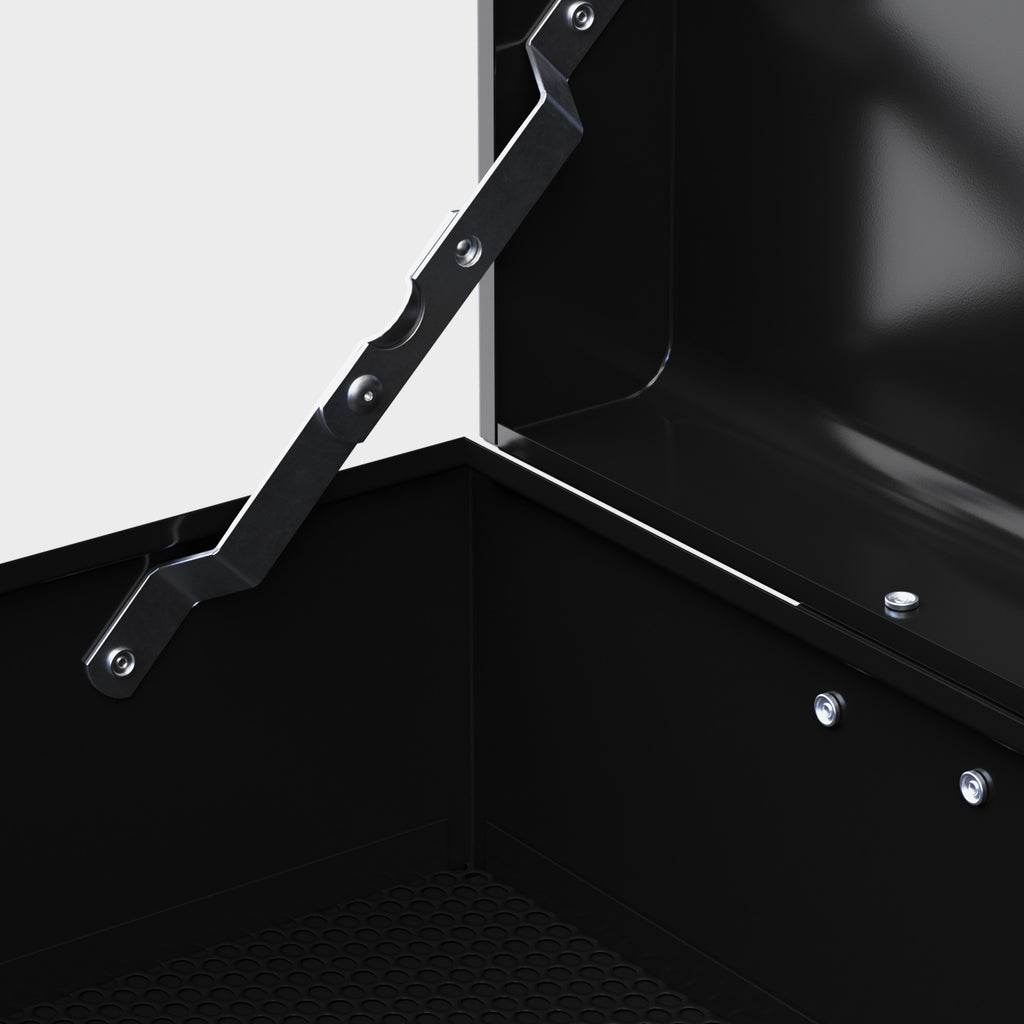 Tool Box with 6 Drawers in Steel with Lock, 60x26x34cm, Black and Red