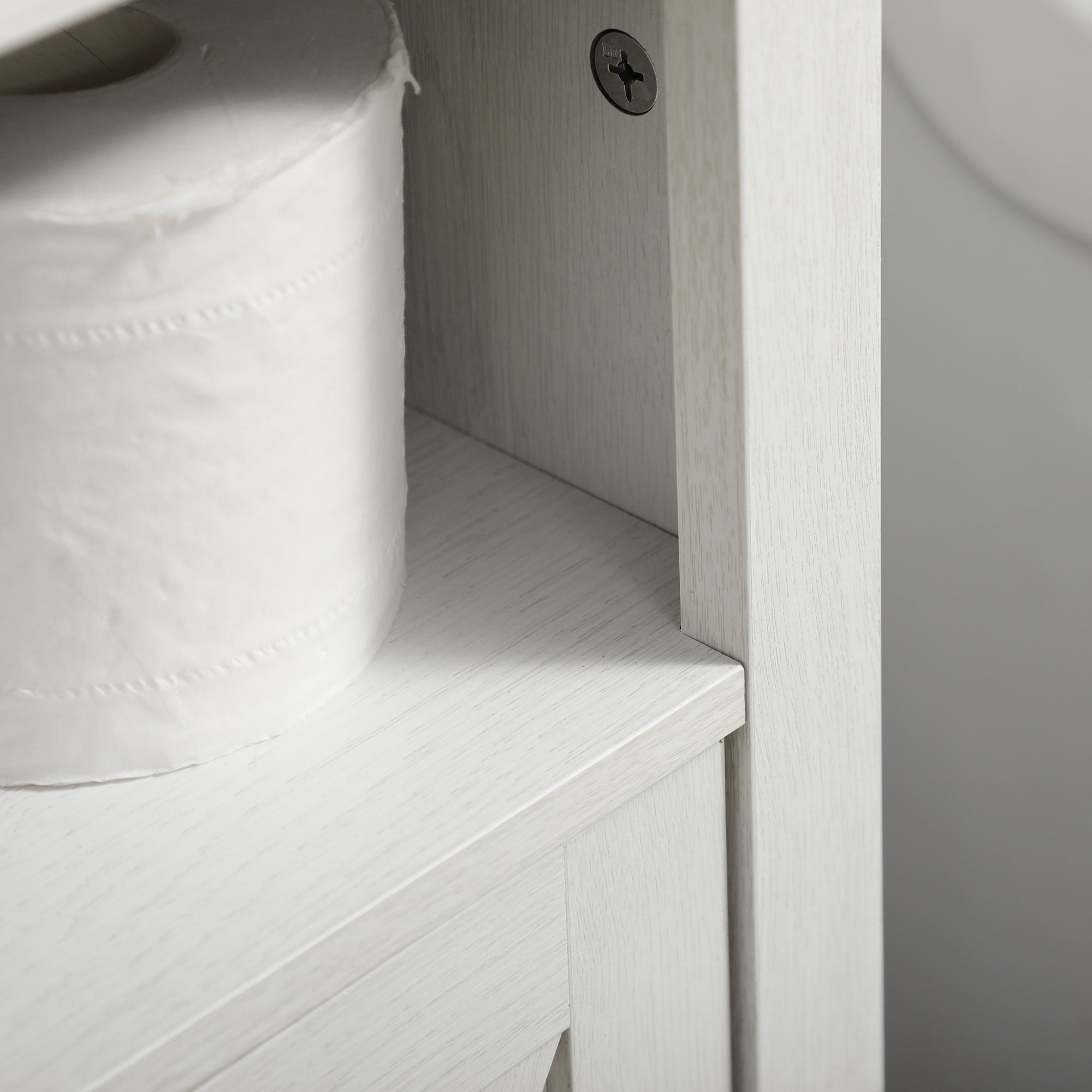 kleankin Bathroom Cabinet Under Sink with 2-Door Cabinet and Open Shelf, Chipboard, 60x30x60 cm - Borgè