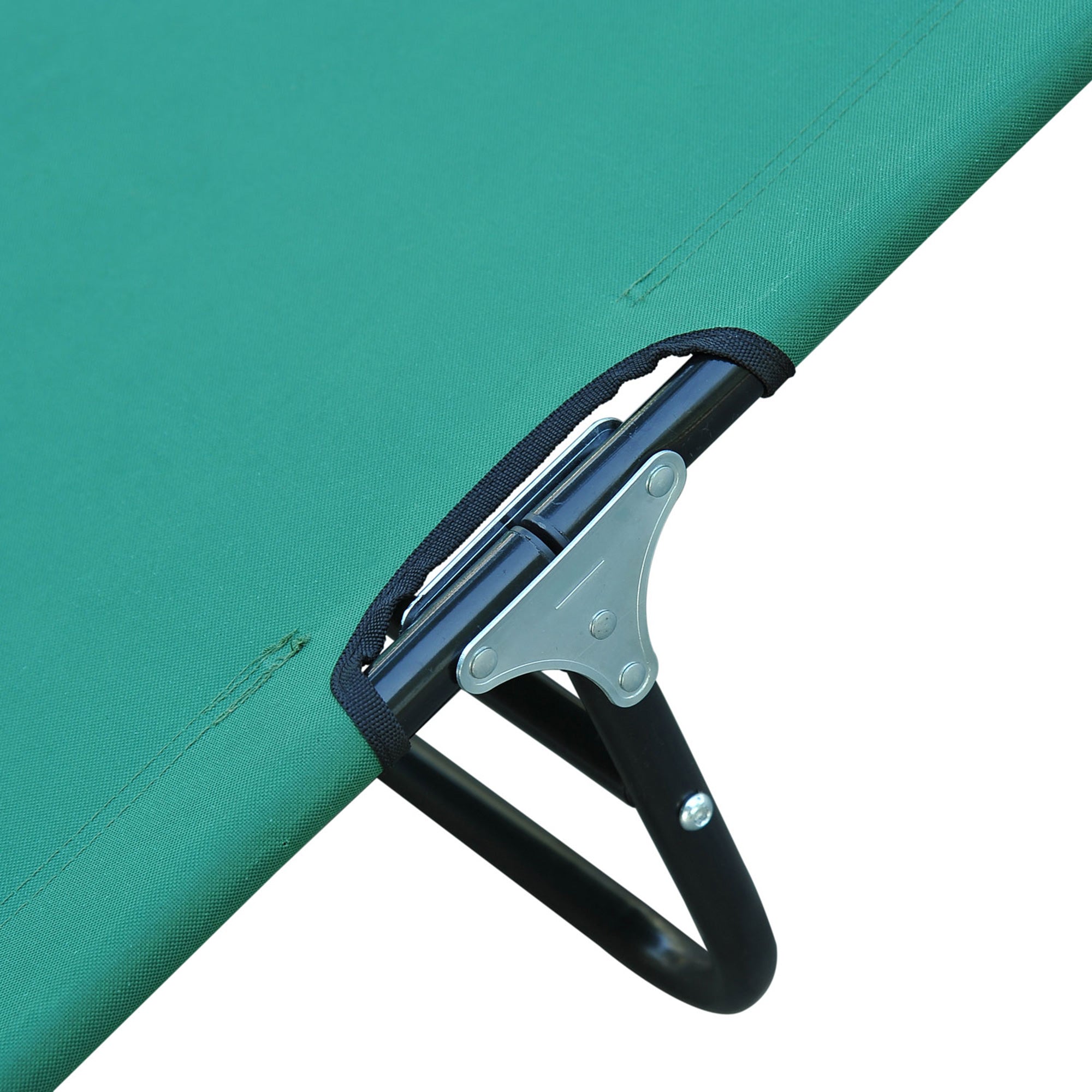 Folding Garden Lounger with 4-Position Reclining Backrest, 188x56x28cm, Green