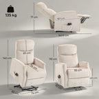 Electric Lift Massage Relax Chair, Beige
