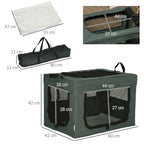 PawHut Pet Carrier for Mini Dogs and Cats with Cushion, Carry Bag and Mesh Doors, 60x42x42 cm, Grey