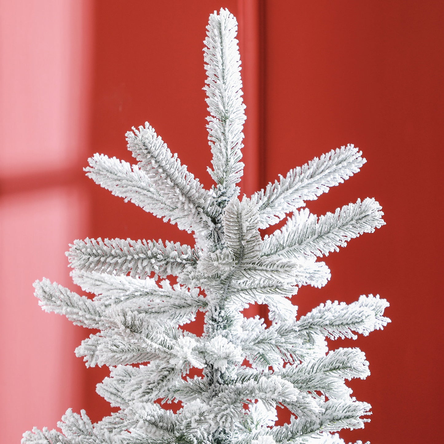 CHRISTMAS TREE - Snow-covered Christmas Tree with 1321 Fireproof Branches, in Plastic and Metal, Ø115x180 cm, Green