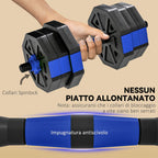 SPORTNOW 6-in-1 Multifunction Gym Weight Set, 20kg Total, Plastic and Sand, 125x18x18 cm, Blue