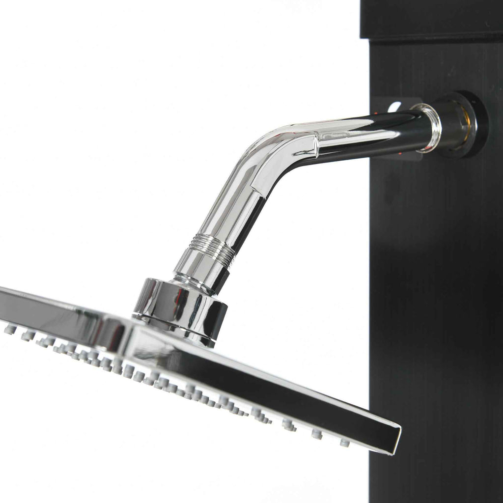 Outsunny 40L Solar Garden Shower with 60°C Temperature, Rotating Shower Head and Foot Tap, Black