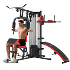 SPORTNOW Multifunctional Fitness Station for Body Training, Made of Steel and PU, 225x175x200 cm, Black