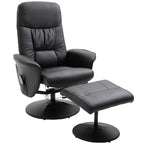 Massage Chair with Ottoman and Footrest, 145° Reclining, Swivel Seat and 10 Massage Points, Black