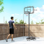SPORTNOW 6-Height Adjustable Basketball Hoop with Fillable Base and Wheels, Made of PE, Steel and Polyester, Black