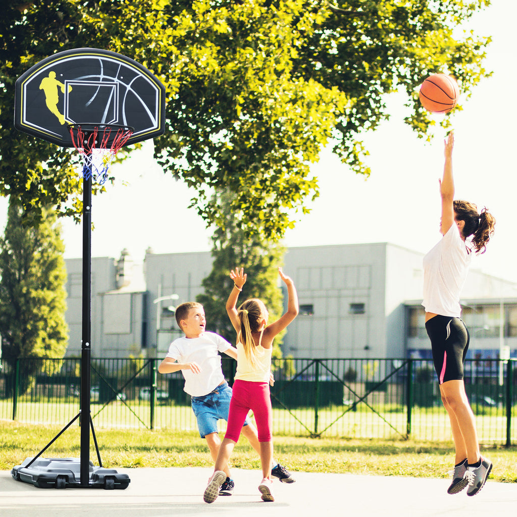 Height-Adjustable Steel Basketball Hoop with Base 112 × 74 × 365cm