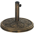 12 kg Umbrella Base with Integrated Crank, in Resin, Metal and Cement, Ø46x33 cm, Bronze