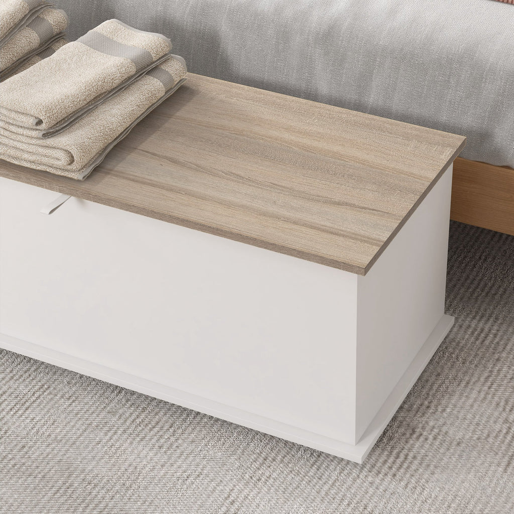 HOMCOM Multipurpose Wooden Storage Bench for Bedroom Entrance White 100x40x40cm