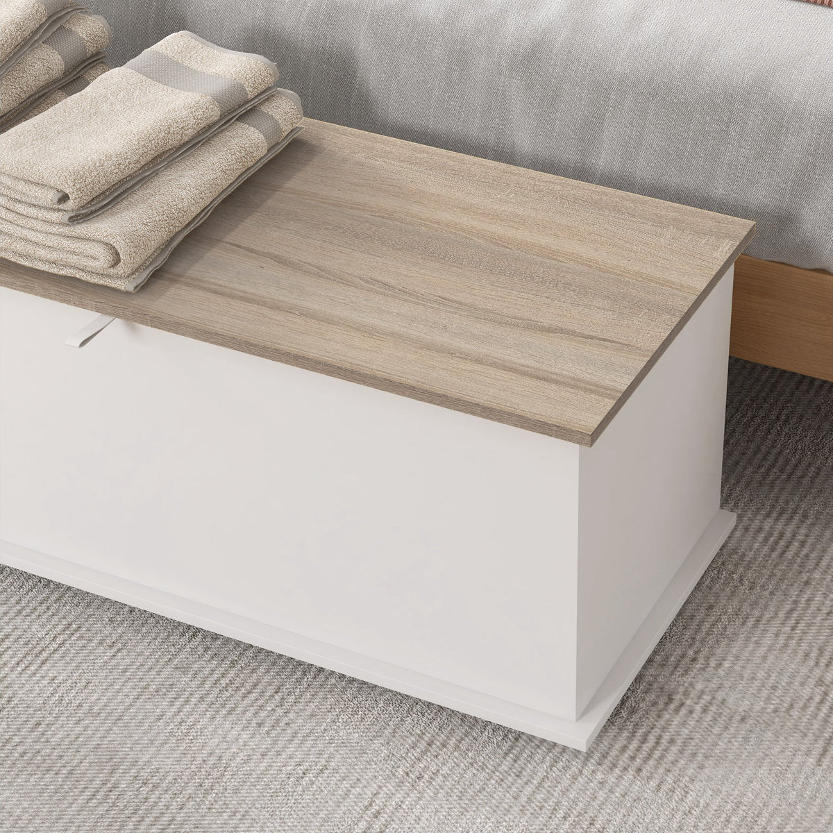 HOMCOM Multipurpose Wooden Storage Bench for Bedroom Entrance White 100x40x40cm
