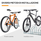 Steel Bike Rack Parking Stand for 3 Bikes, 76x33x27 cm, Silver