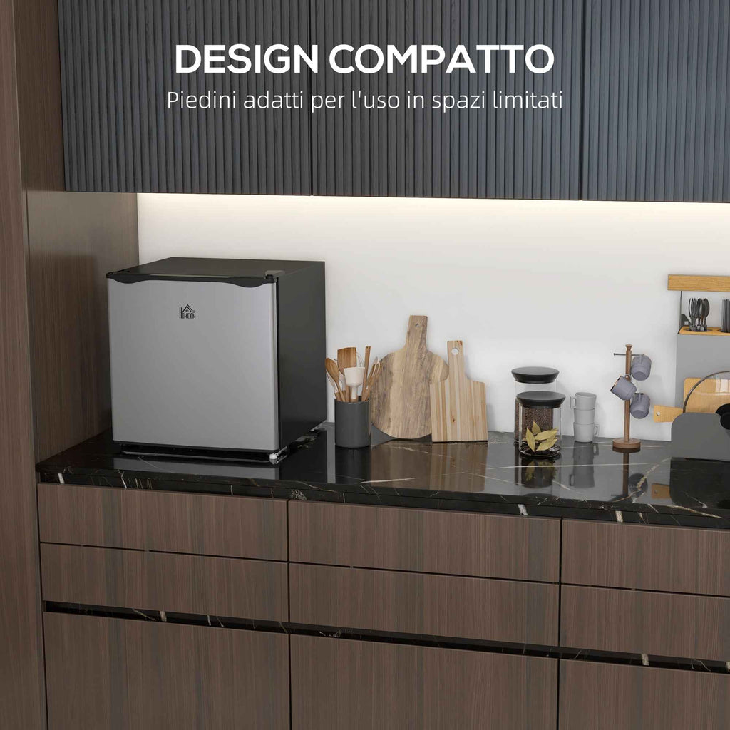 HOMCOM Portable Fridge 35L with Removable Shelf and Adjustable Temperature, 47x44.2x48.8 cm, Silver