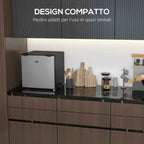 HOMCOM Portable Fridge 35L with Removable Shelf and Adjustable Temperature, 47x44.2x48.8 cm, Silver