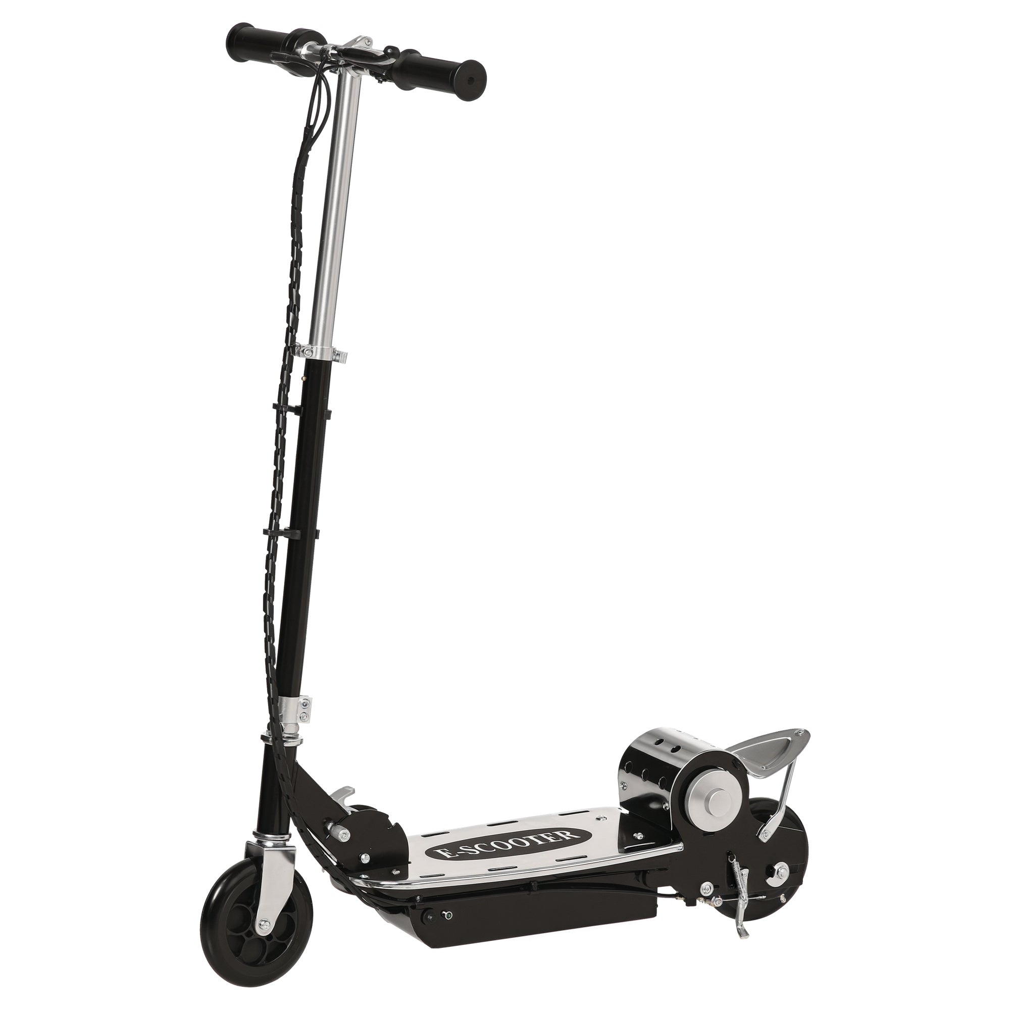 Folding Scooter for Children Ages 7-12, 120W with Brake and Kickstand, 75x37x98 cm, Black