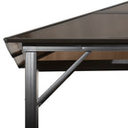 3.6x3m Garden Gazebo with Opening Polycarbonate Roof and Aluminum Frame