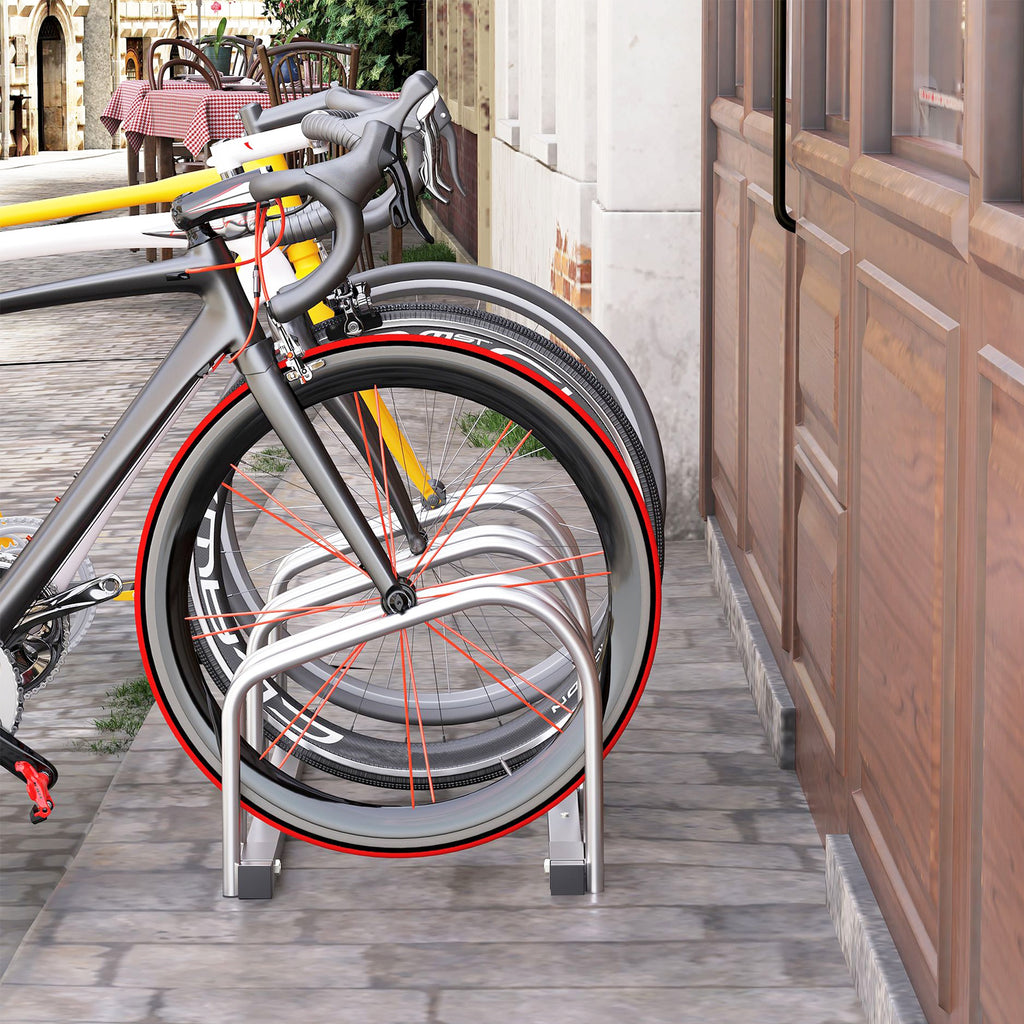Steel Bike Rack Parking Stand for 3 Bikes, 76x33x27 cm, Silver