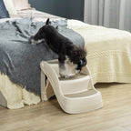 Foldable Dog and Cat Ladder with 3 Non-Slip Steps in PP, 49x38x38 cm, Beige