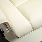 Relaxing Armchair Reclining up to 135° with Swivel Seat and Pouf Footrest, 78x84x110cm, Cream