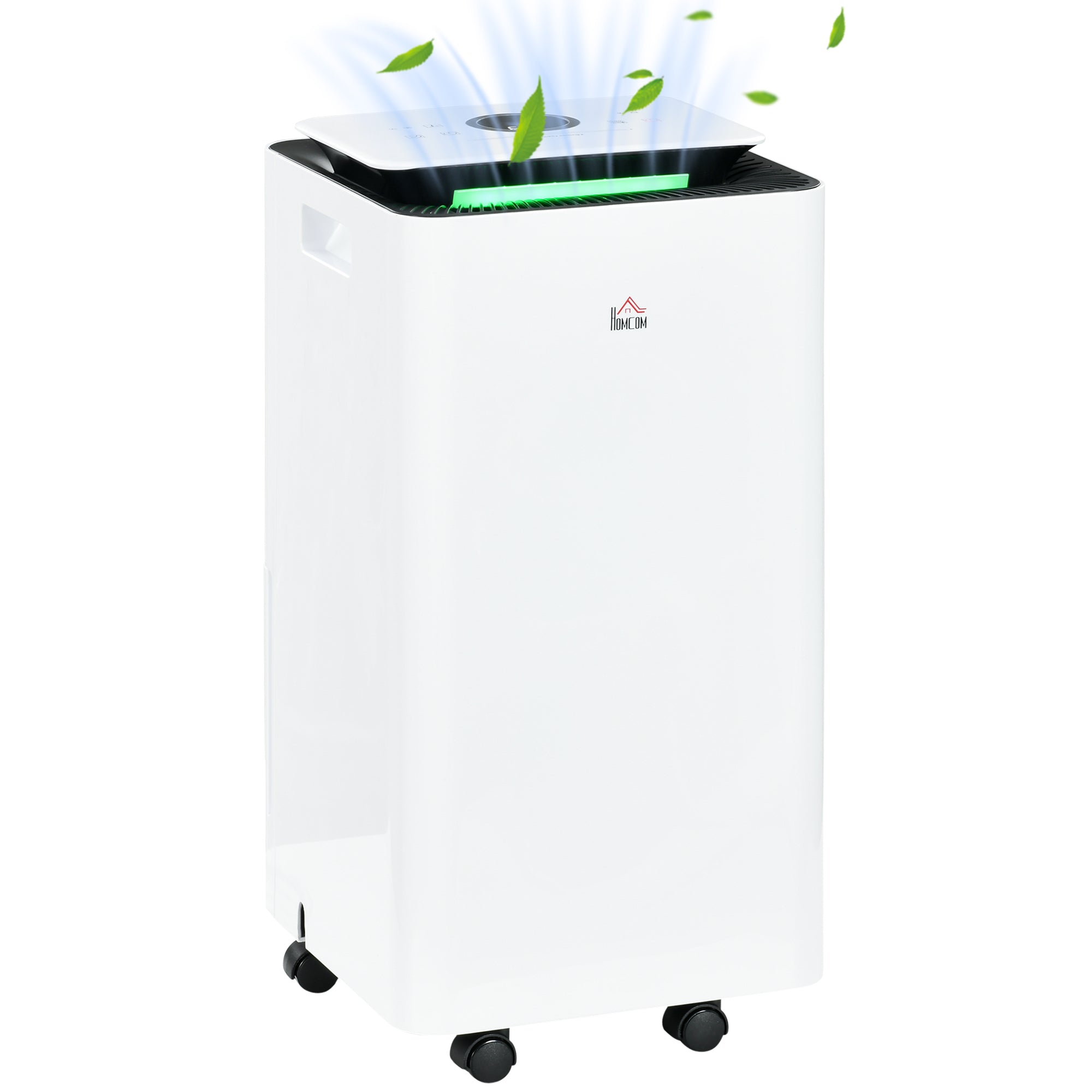10L Portable Dehumidifier with 5 Modes, 2 Speeds, 24h Timer and Wheels, 25x25x50.5cm, White