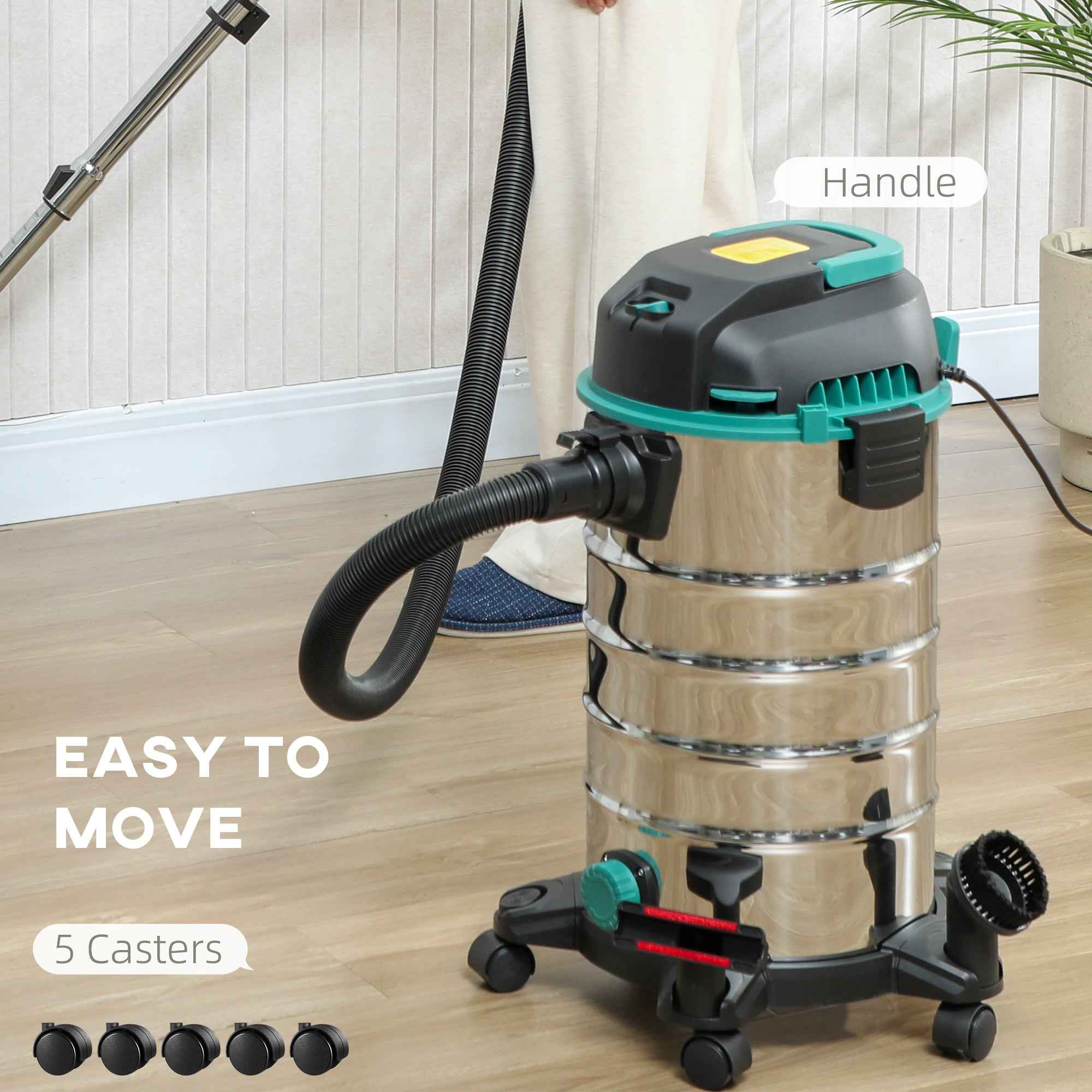 HOMCOM 1400W 3-in-1 Wet and Dry Vacuum Cleaner, 18L Capacity, Triple Filter, and Accessories