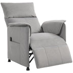Electric Recliner Chair with Remote Control and Footrest, in Velvet Effect Fabric, 80x83x104 cm, Grey