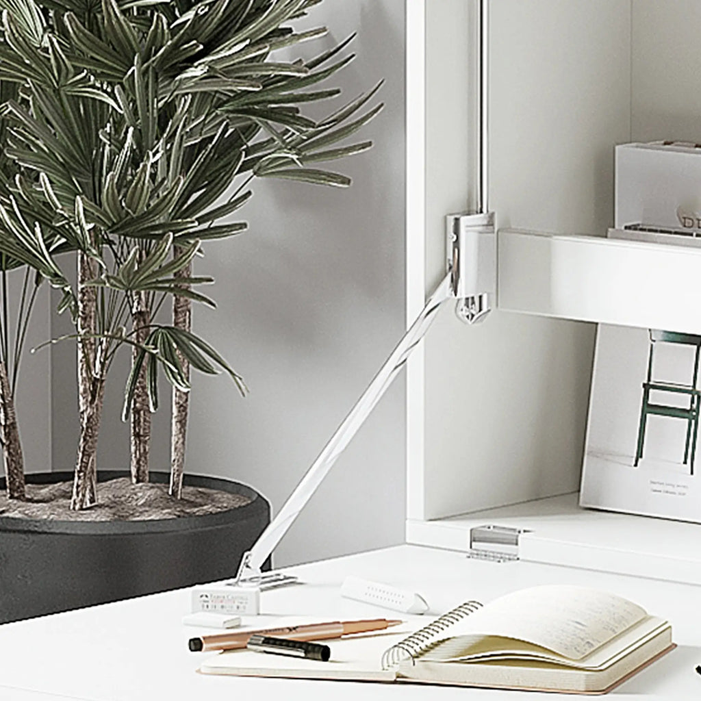 Wall Mounted Folding Desk with Shelves, Space Saving, for Home and Office, in Chipboard and MDF, 60x21.5x50 cm, White