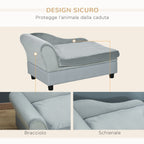 Dog Sofa with Storage and Cushion, Wood and Polyester, 76x45x43 cm, Light Grey