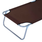 Outsunny Outdoor Lounger, Folding and Adjustable Outdoor Deck Chair with Brown Fabric Canopy, 187x58x36cm