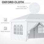 Outsunny Gazebo 6x3 m folding of garden with 6 walls in steel and oxford fabric, ropes and pickets, white - Borgè