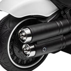 Electric Motorcycle for Children 18-36 Months with Training Wheels and Headlight, 76x42x57 cm, White and Black