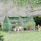 Outsunny Greenhouse for Vegetables and Vegetables with 2 PE and PVC Covers, Steel Structure - Green 180x90x90cm