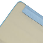 Set of 2 Folding Beach Chairs with Adjustable Backrest and Headrest, 53x124x35-45 cm, Beige and Light Blue