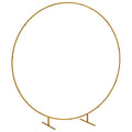 Outsunny Steel Garden Arch, Round Wedding Arch for Balloons and Climbing Plants for Ceremonies, Birthdays and Events, 222x60x224 cm, Gold