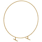 Outsunny Steel Garden Arch, Round Wedding Arch for Balloons and Climbing Plants for Ceremonies, Birthdays and Events, 222x60x224 cm, Gold