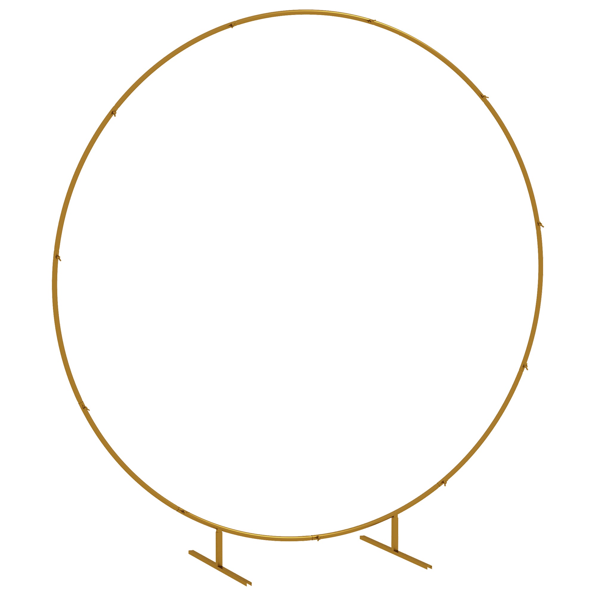 Outsunny Steel Garden Arch, Round Wedding Arch for Balloons and Climbing Plants for Ceremonies, Birthdays and Events, 222x60x224 cm, Gold