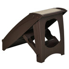 4-Step Folding Dog Ladder, Non-Slip PP, Brown