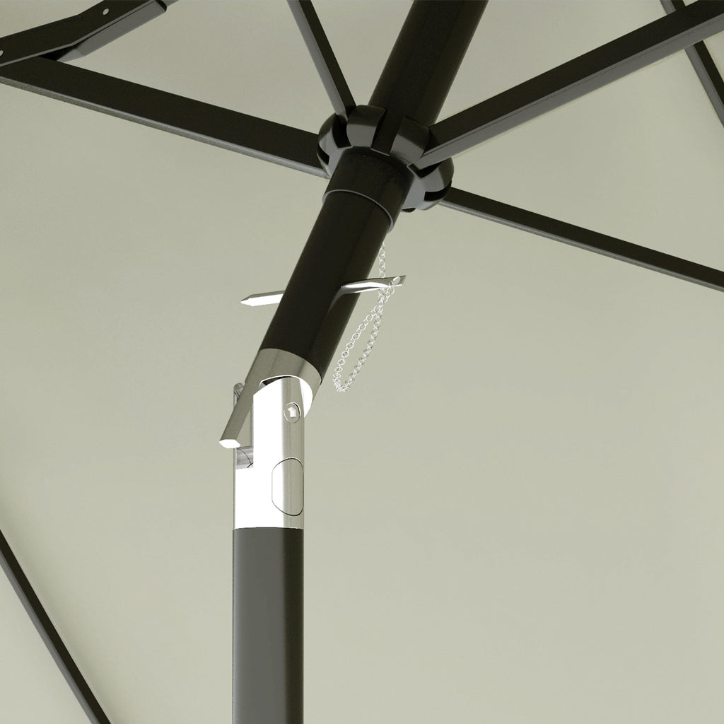 Double Tilting Garden Umbrella with Crank Opening, 285x147x227cm, Beige