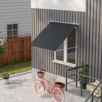 Outsunny Awning with Arms with Manual Opening, Inclination and UV30+ Protection, 150x120 cm, Gray - Borgè