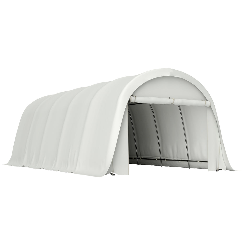Outsunny Garage Car Awning Outdoor Garage UV50+ Galvanized Frame 3.6x7.2 m Cream