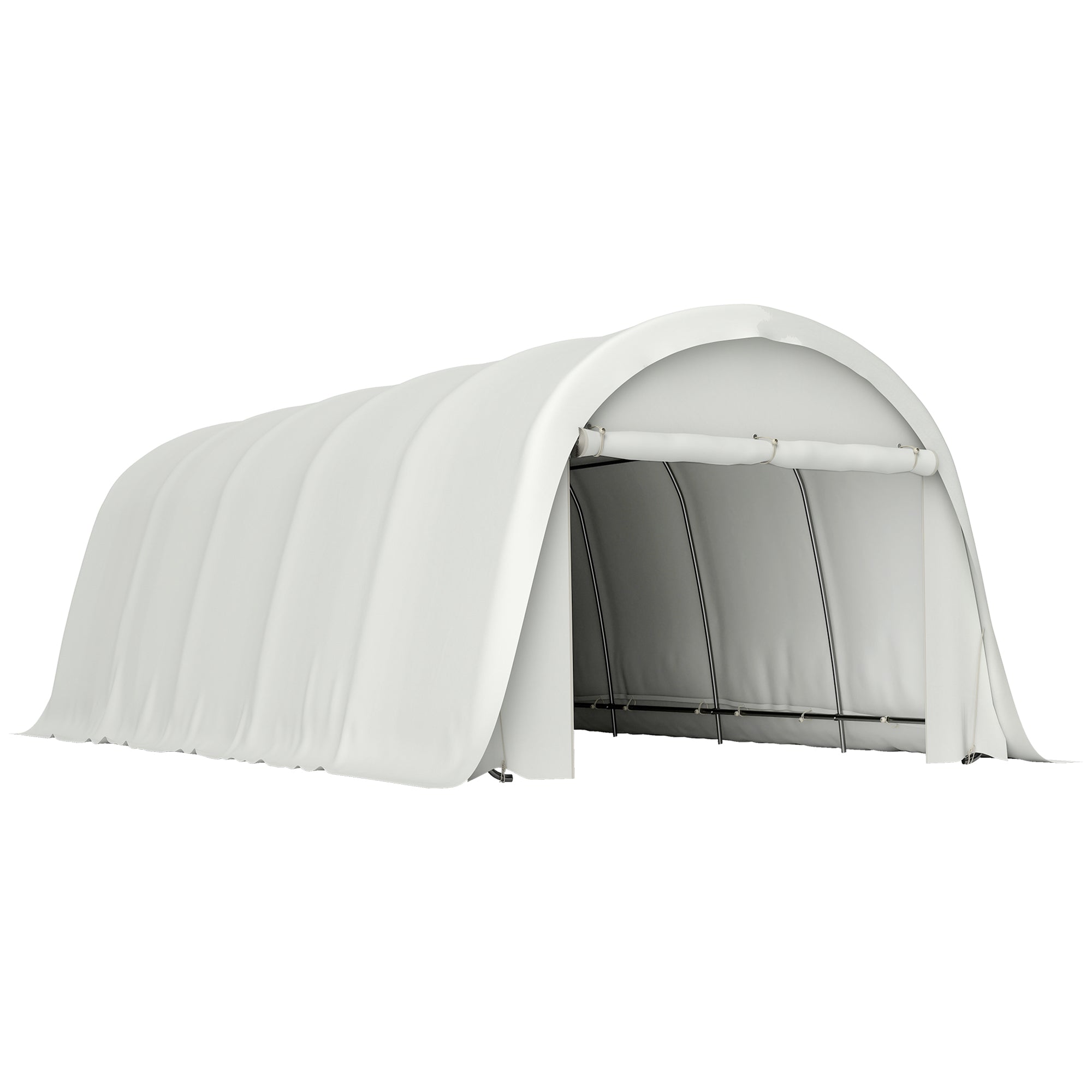 Outsunny Garage Car Awning Outdoor Garage UV50+ Galvanized Frame 3.6x7.2 m Cream